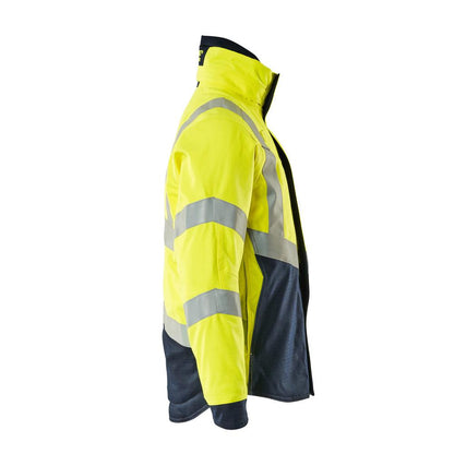 Winterjacke mit Steppfutter Pilotjacke Multisafe, hi-vis gelb/schwarzblau