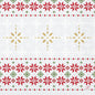 Die Servietten 40x40 3lagig 1/4 Tradition von Duni GmbH zeigen festliche rote, grüne und goldene Schneeflocken- und Sternmuster in Reihen auf Weiß - ideal für die Weihnachtsdekoration. Jede Packung enthält 250 Servietten.