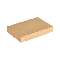 A simple, rectangular Viking Brick lid carton in brown (200x140x30) from Duni GmbH with a closed lid is shown on a white background—an eco-friendly 300-pack, ideal for sustainable packaging.