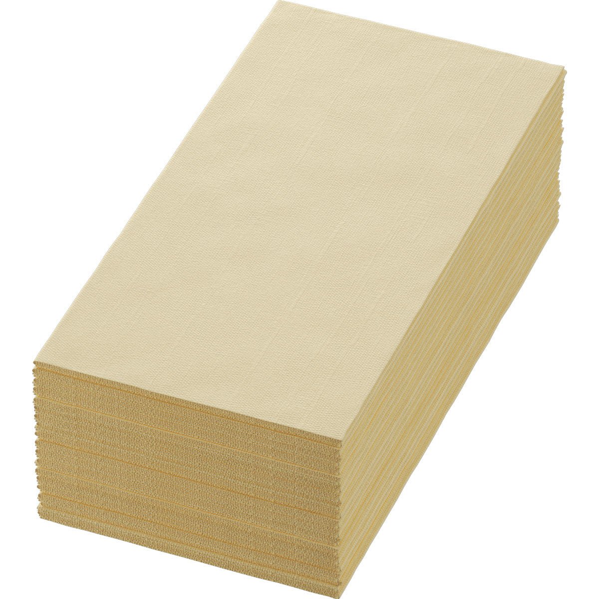 A stack of Bio-Dunisoft napkins 40 x 40 cm 1/8 book fold by Duni GmbH, known for its eco-friendly quality, lies neatly on a white background.