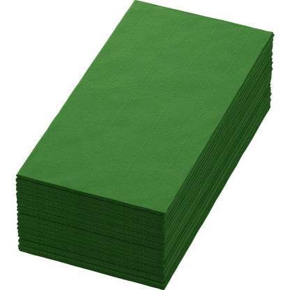 A stack of Bio-Dunisoft napkins 40 x 40 cm 1/8 book fold by Duni GmbH, neatly arranged on a white surface, offers an elegant and eco-friendly napkin option for any occasion.