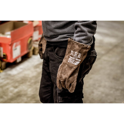 NITRAS SAFE PRO, Schweißerhandschuhe, braun, EN 388, EN 12477 Spaltleder | Packung (12 Paare)