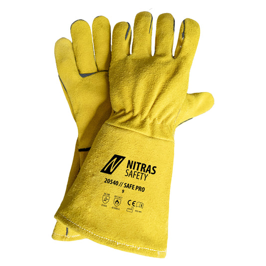 NITRAS SAFE PRO, welding gloves, ocher