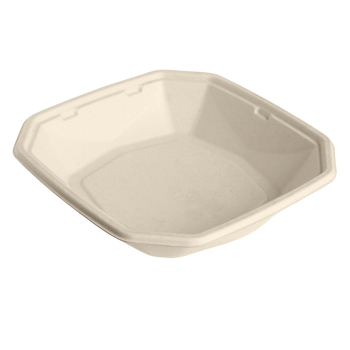 A brown, square Octabagasse bowl (1000 ml) from Duni GmbH (224x224x42 mm), uncoated and biodegradable, made from eco-friendly bagasse; pack of 50—photographed on a white background.