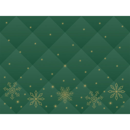 Bringen Sie Eleganz auf Ihren Tisch mit den Duni GmbH Papier-Tischsets 30x40cm Rhombus grün. Mit einem gesteppten Rautenmuster, goldenen Schneeflocken und zarten goldenen Sternen - vor allem am unteren Rand. Die Packung enthält 250 Stück.