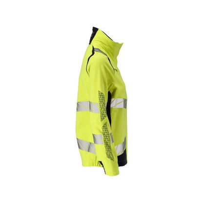 Jacket, women, ULTIMATE STRETCH work jacket Multisafe, hi-vis yellow/black-blue