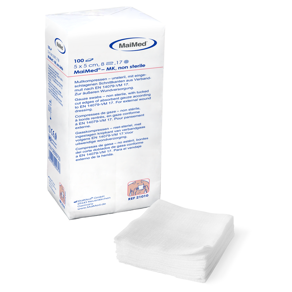 MaiMed-MK-unsterile gauze compresses of 100 pieces/paper bag