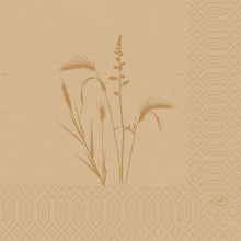 Die Duni GmbH Zellstoff Servietten 33 cm 3lagig 1/4-Falz Meadow natural (50 Stück) sind mit natürlichen Gras- und Getreidedrucken, einem gepunkteten geometrischen Rand und dem "Duni"-Logo in der Ecke versehen, was für zusätzliche natürliche Ästhetik sorgt.