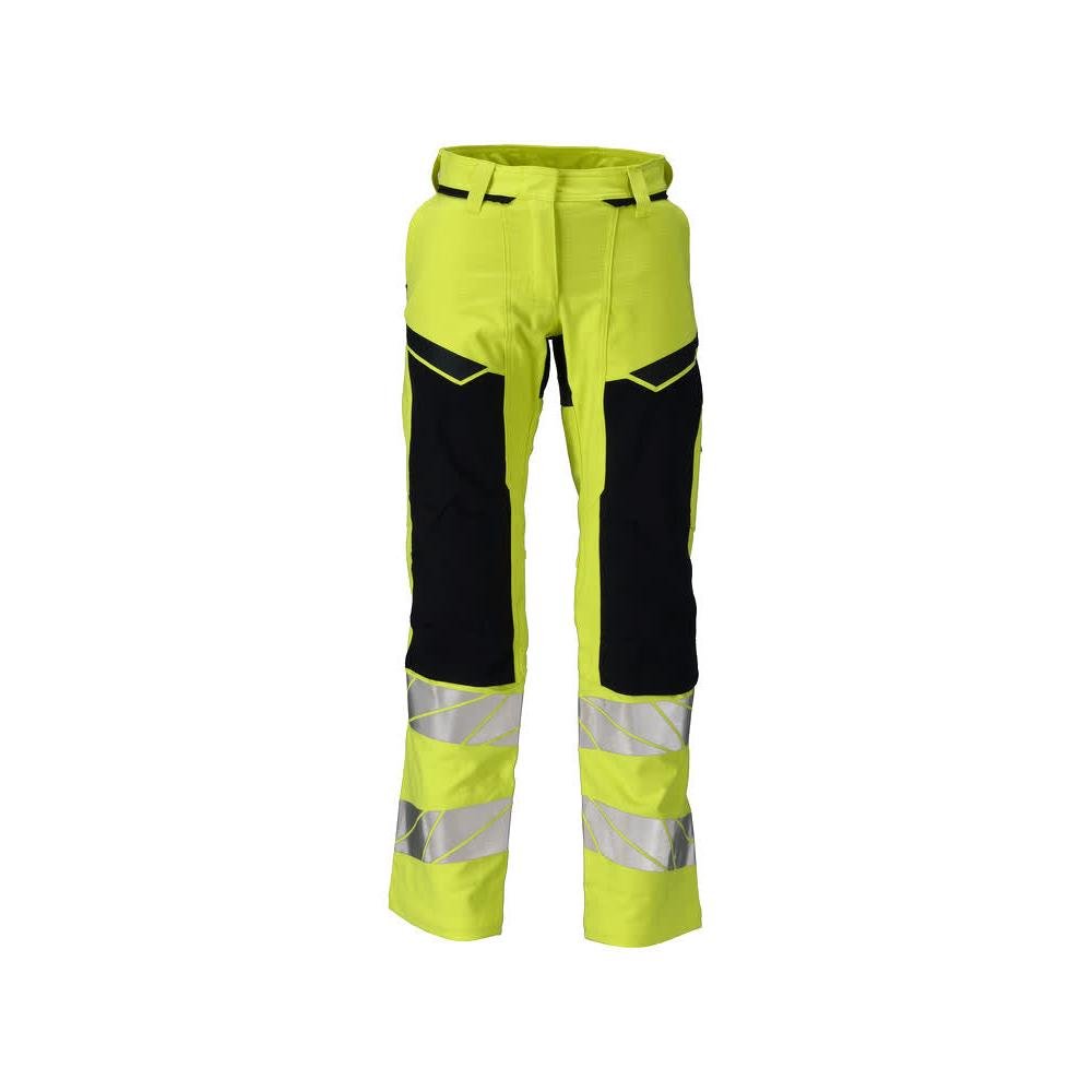 Hose, Damen,DIAMOND, Knietaschen,Stretch Hose Multisafe, hi-vis gelb/schwarzblau