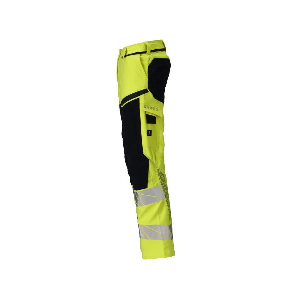 Hose, Damen,DIAMOND, Knietaschen,Stretch Hose Multisafe, hi-vis gelb/schwarzblau