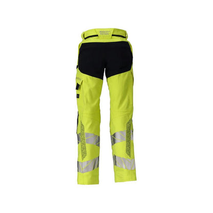Hose, Damen,DIAMOND, Knietaschen,Stretch Hose Multisafe, hi-vis gelb/schwarzblau