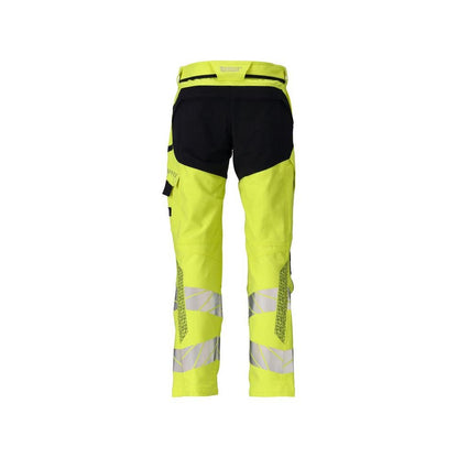 Hose, Knietaschen,ULTIMATE STRETCH Hose Multisafe, hi-vis gelb/schwarzblau