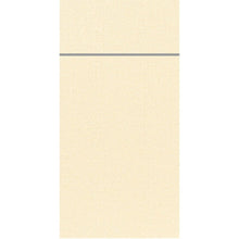 Ein beigefarbener, strukturierter Hintergrund mit einer einzigen dünnen, horizontalen grauen Linie im oberen Bereich, inspiriert von dem klaren Design des Duniletto-Slim 40x33cm der Duni GmbH.