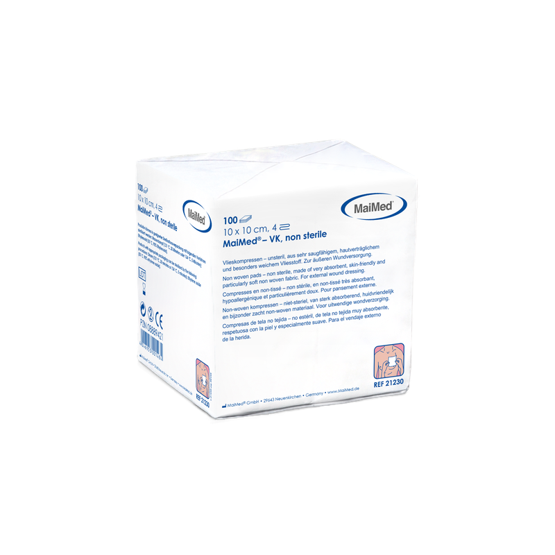 MaiMed-VK non-sterile fleece compresses of 100 pieces/paper bag