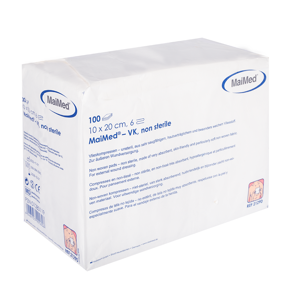 MaiMed-VK non-sterile fleece compresses of 100 pieces/paper bag