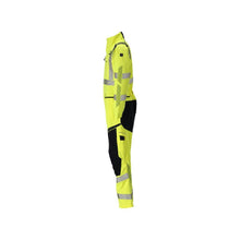Overall, Knietaschen, Stretch-Einsätze Kombination Multisafe, hi-vis gelb/schwarzblau