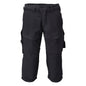 Three-quarter trousers, knee pockets, stretch craftsman three-quarter trousers, black-blue