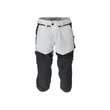 Dreiviertel-Hose, Knietaschen, Stretch Handwerker-Dreiviertel-Hose, weiss/Anthrazitgrau