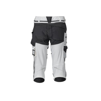 Dreiviertel-Hose, Knietaschen, Stretch Handwerker-Dreiviertel-Hose, weiss/Anthrazitgrau