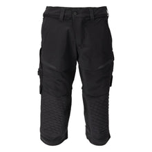 Dreiviertel-Hose, Knietaschen, Stretch Handwerker-Dreiviertel-Hose, schwarz