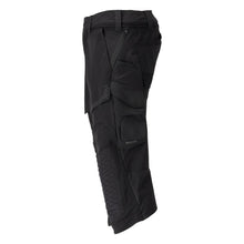 Dreiviertel-Hose, Knietaschen, Stretch Handwerker-Dreiviertel-Hose, schwarz