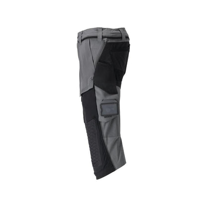 Dreiviertel-Hose, Knietaschen, Stretch Handwerker-Dreiviertel-Hose, anthrazitgrau/schwarz