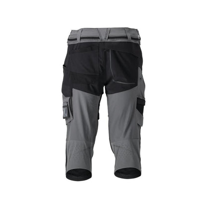 Dreiviertel-Hose, Knietaschen, Stretch Handwerker-Dreiviertel-Hose, anthrazitgrau/schwarz