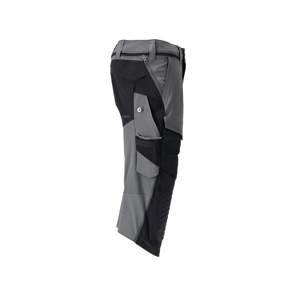 Dreiviertel-Hose, Knietaschen, Stretch Handwerker-Dreiviertel-Hose, anthrazitgrau/schwarz