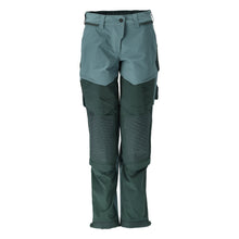 Pants with knee pockets, women's pants, light forest green/forest green