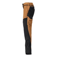 Trousers with knee pockets, women's trousers, nut brown/black