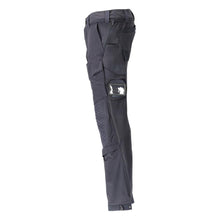 Trousers, knee pockets, stretch, light trousers, black-blue