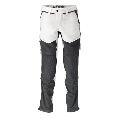 Hose, Knietaschen, Stretch, leicht Hose, weiss/Anthrazitgrau