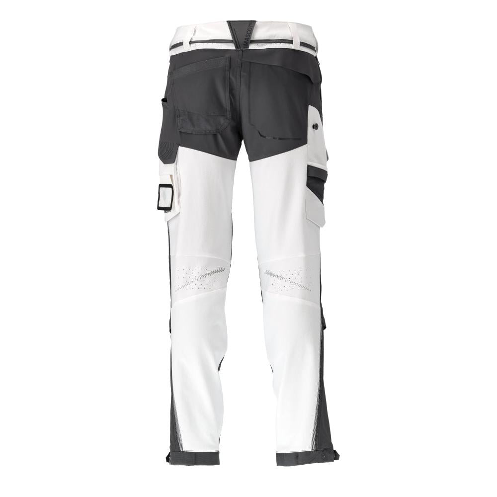 Hose, Knietaschen, Stretch, leicht Hose, weiss/Anthrazitgrau