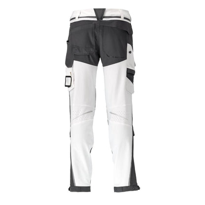 Hose, Knietaschen, Stretch, leicht Hose, weiss/Anthrazitgrau