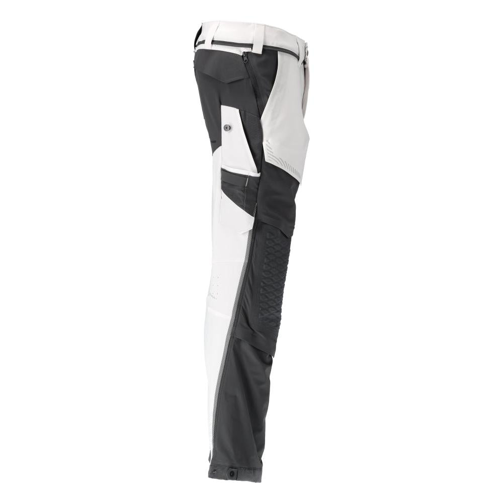 Hose, Knietaschen, Stretch, leicht Hose, weiss/Anthrazitgrau