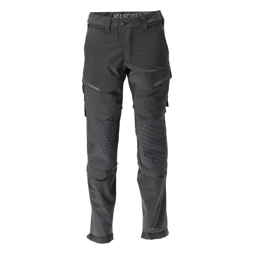 Trousers, knee pockets, stretch, light trousers, black