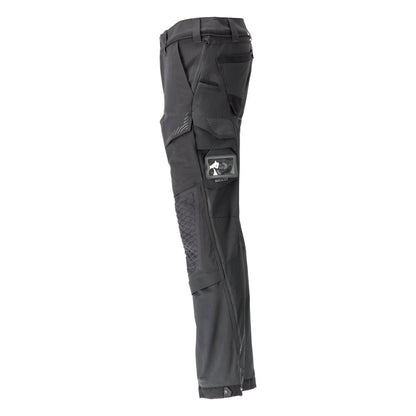 Trousers, knee pockets, stretch, light trousers, black