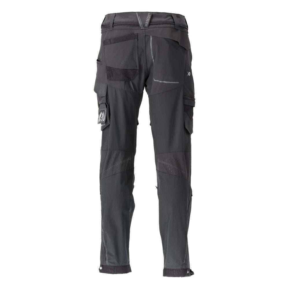 Trousers, knee pockets, stretch, light trousers, black