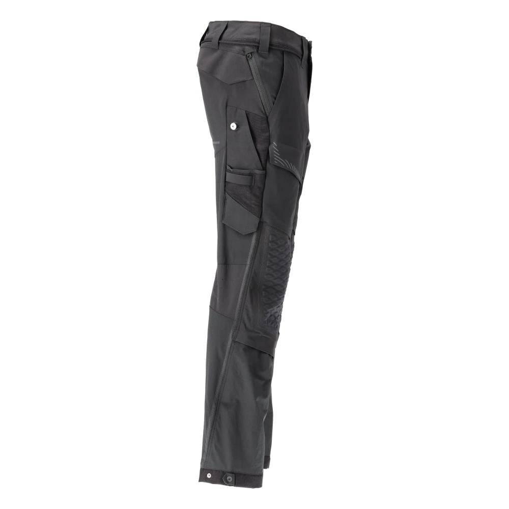 Trousers, knee pockets, stretch, light trousers, black
