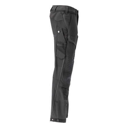 Trousers, knee pockets, stretch, light trousers, black