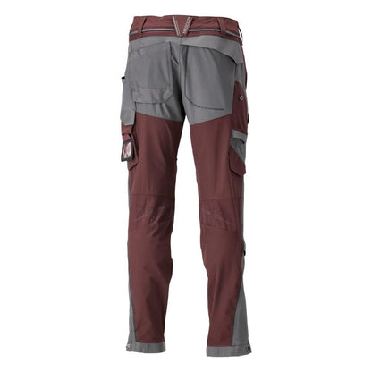 Hose, Knietaschen, Stretch, leicht Hose, bordeaux/anthrazitgrau