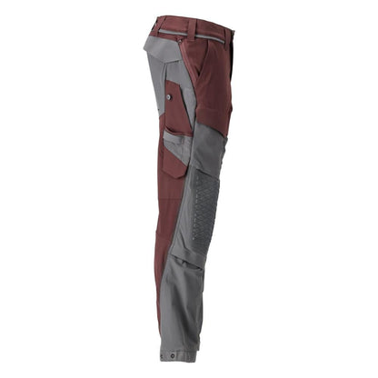 Hose, Knietaschen, Stretch, leicht Hose, bordeaux/anthrazitgrau
