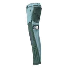 Trousers, knee pockets, stretch, light trousers, light forest green/forest green