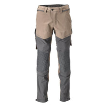 Hose, Knietaschen, Stretch, leicht Hose, dunkles sandbeige/anthrazitgrau