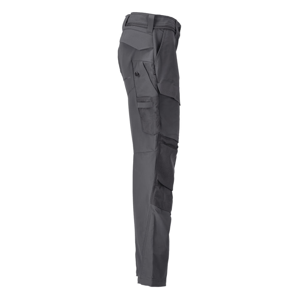 Trousers with knee pockets, women's trousers, anthracite grey