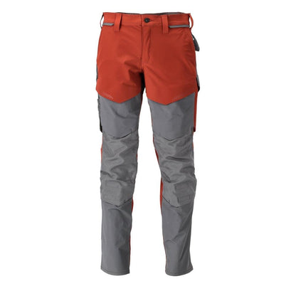 Hose mit Knietaschen, ULTIMATE STRETCH Hose, herbstrot/anthrazitgrau