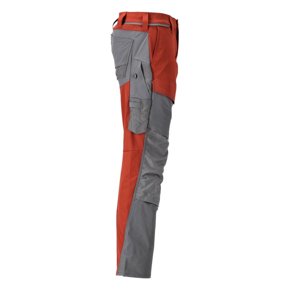 Hose mit Knietaschen, ULTIMATE STRETCH Hose, herbstrot/anthrazitgrau