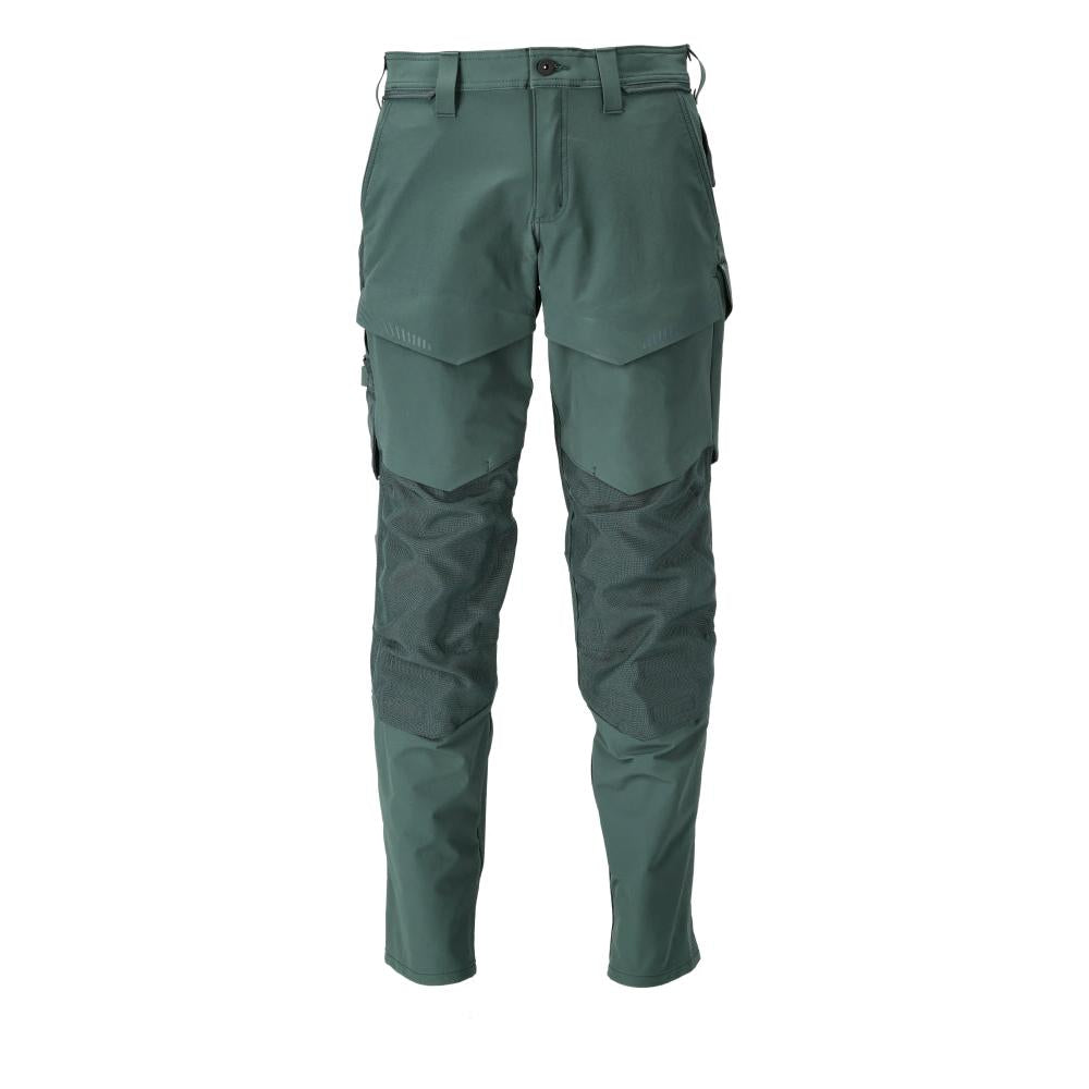 Pants with knee pockets, ULTIMATE STRETCH pants, forest green