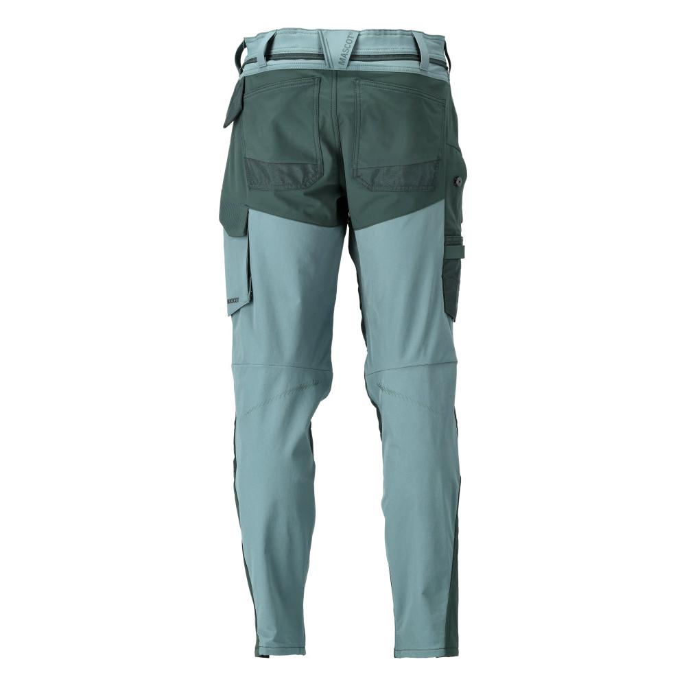 Pants with knee pockets, ULTIMATE STRETCH pants, light forest green/forest green