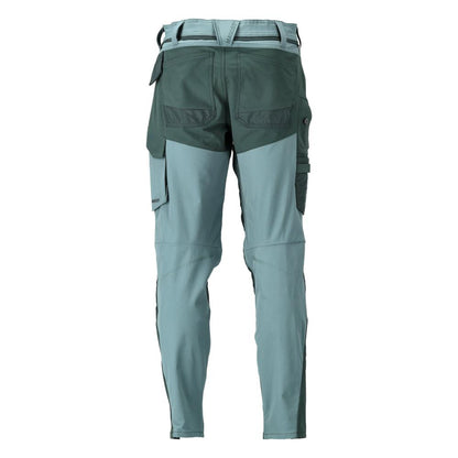 Pants with knee pockets, ULTIMATE STRETCH pants, light forest green/forest green